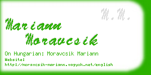 mariann moravcsik business card